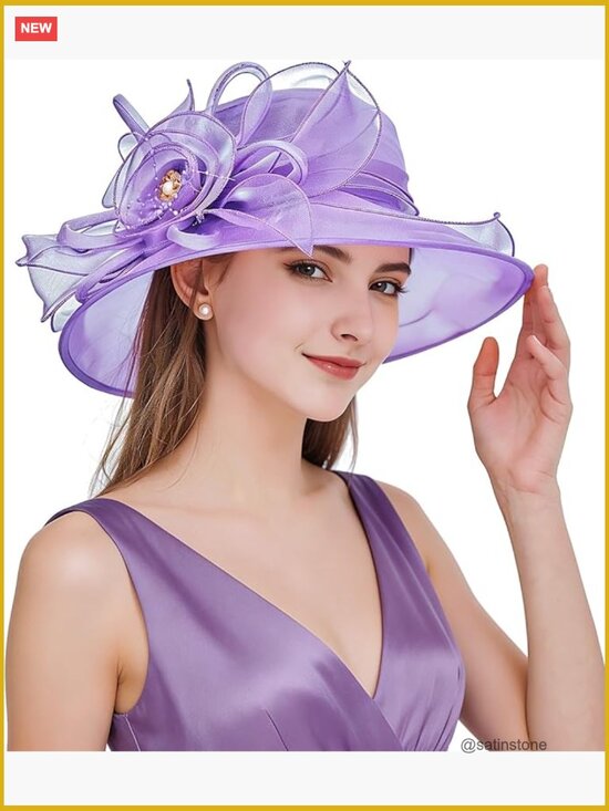 Organza Fascinator Derby Church Hats for Women Tea Party Sun Hat main image 6